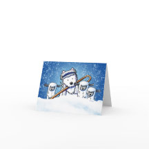 Shepherd Westie and Sheep Kerstnote Card