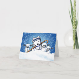 Shepherd Westie and Sheep Kerstnote Card Bedankkaart