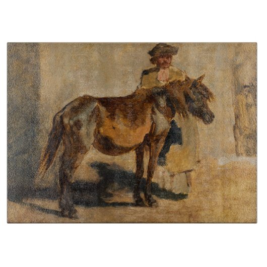 Shepherd with a Horse (paardenkunst) Snijplank (Voorkant)