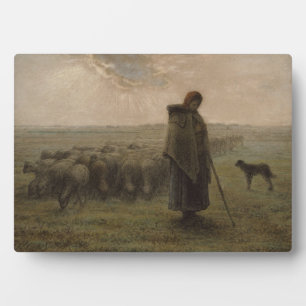 Shepherdess en haar kudde 1862-63 fotoplaat