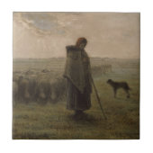 Shepherdess en haar kudde | 1862-63 tegeltje (Voorkant)
