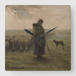 Shepherdess en haar kudde   1862-63 vierkante klok
