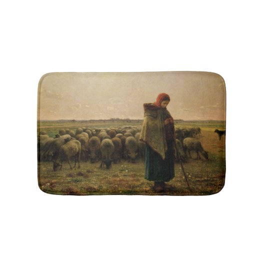 Shepherdess met haar Flock, 1863 Badmat (Voorkant)