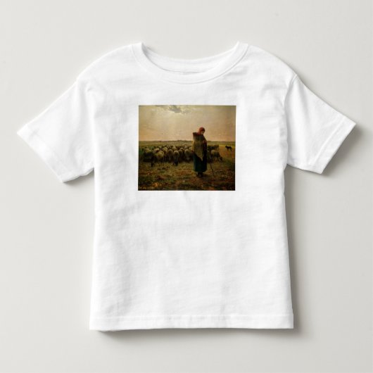 Shepherdess met haar Flock, 1863 Kinder Shirts (Voorkant)