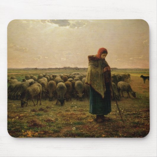 Shepherdess met haar Flock, 1863 Muismat (Voorkant)