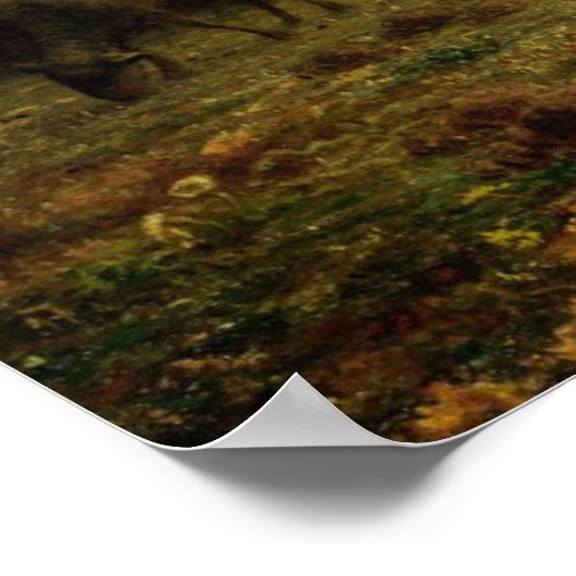 Shepherdess met haar Flock, 1863 Poster (Hoek)