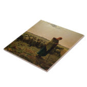 Shepherdess met haar Flock, 1863 Tegeltje (Zijkant)