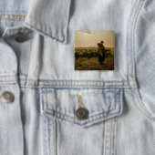 Shepherdess met haar Flock, 1863 Vierkante Button 5,1 Cm (In situ)