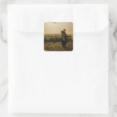 Shepherdess met haar Flock, 1863 Vierkante Sticker (Tas)