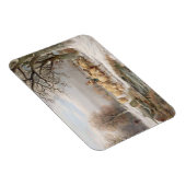 Shepherdess met haar kudde in een winterlandschap  magneet (Rechterzijde)