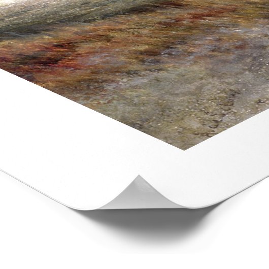 Shepherdess met haar kudde in een winterlandschap  poster (Hoek)