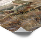 Shepherdess met haar kudde in een winterlandschap  poster (Hoek)