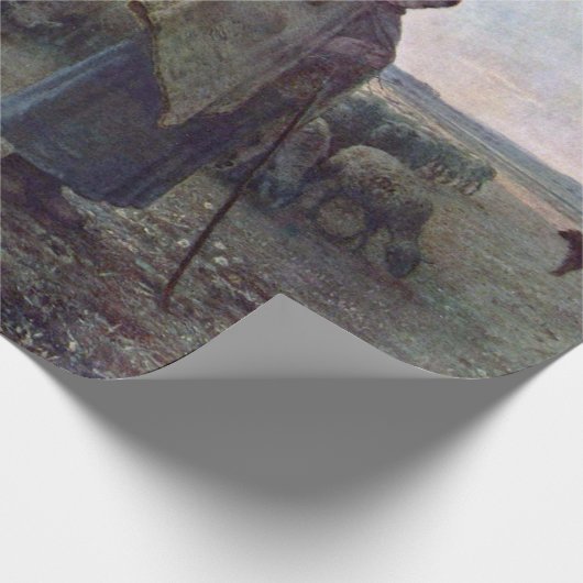 Shepherdess met Hare Flock, Jean-Francois Millet Cadeaupapier (Hoek)