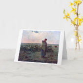 Shepherdess met Hare Flock, Jean-Francois Millet Kaart (Gele Bloem)