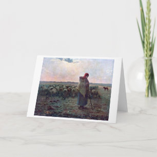 Shepherdess met Hare Flock, Jean-Francois Millet Kaart