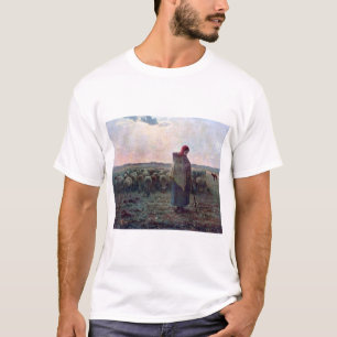 Shepherdess met Hare Flock, Jean-Francois Millet T-shirt