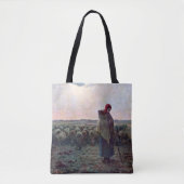 Shepherdess met Hare Flock, Jean-Francois Millet Tote Bag (Voorkant)
