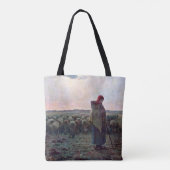Shepherdess met Hare Flock, Jean-Francois Millet Tote Bag (Achterkant)