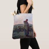 Shepherdess met Hare Flock, Jean-Francois Millet Tote Bag (Dichtbij)