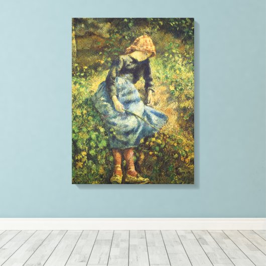 Shepherdess van Camille Pissarro,  Kunst Canvas Afdruk (Insitu (Houten vloer))