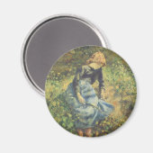 Shepherdess van Camille Pissarro,  Kunst Magneet (Voorkant / Achterkant)