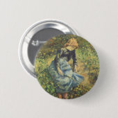 Shepherdess van Camille Pissarro,  Kunst Ronde Button 5,7 Cm (Voorkant /achterkant)