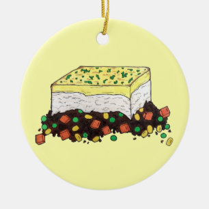 Shepherd's Cottage Meat Pie English British Food Keramisch Ornament