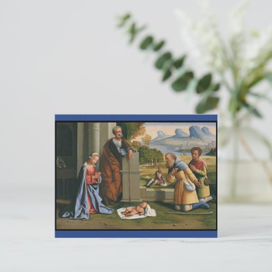 Shepherds Worship Baby Jesus Briefkaart (Staand voorkant)