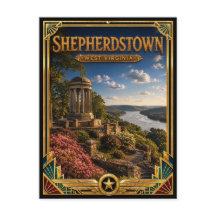 Shepherdstown West Virginia Vintage Art Deco Goud