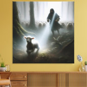 Shephere Rescuing a Lost Lamb Canvas Afdruk (Insitu (Woonkamer))