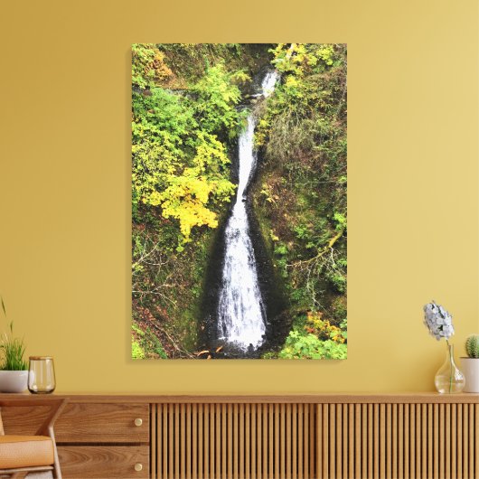 Shepperd's Dell-Herfsten, Columbia River Gorge, OF Canvas Afdruk (Insitu (Woonkamer))