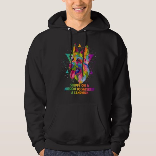 Sheppy Mission to Safekeep a Sandwich  German Shep Hoodie (Voorkant)