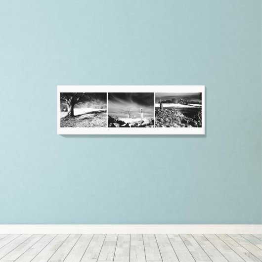 Shepton Mallet Triptych Panel. Canvas Afdruk (Insitu (Houten vloer))