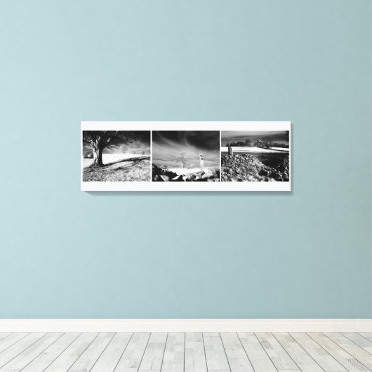 Shepton Mallet Triptych Panel. Canvas Afdruk (Insitu (Houten vloer))