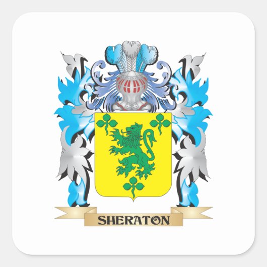 Sheraton Coat of Arms - Family Crest Vierkante Sticker (Voorkant)