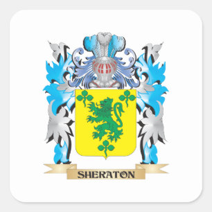 Sheraton Coat of Arms - Family Crest Vierkante Sticker