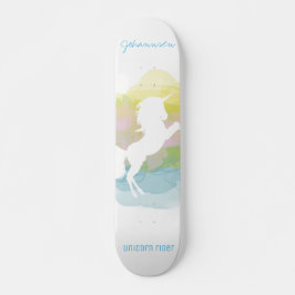 Sherbert Cloud Unicorn Rider - Aangepaste tekst Persoonlijk Skateboard