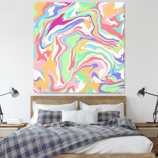 Sherbert Swirls Canvas Afdruk (Insitu (Slaapkamer))
