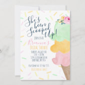 Sherbet geschept ijs bruids douche kaart (Voorkant)