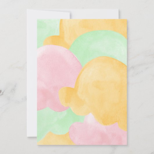 Sherbet geschept ijs bruids douche kaart (Achterkant)