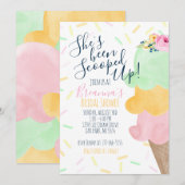 Sherbet geschept ijs bruids douche kaart (Voorkant / Achterkant)