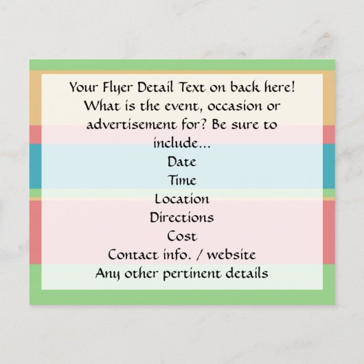 Sherbet Ice Cream Stripes Flyer (Achterkant)