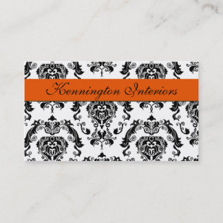 Sherbet Oranje Black Damask Lace Visitekaartjes