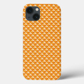 Sherbet oranje, enamel look, bestudeerd raster Case-Mate iPhone case (Achterkant)