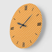 Sherbet oranje, enamel look, bestudeerd raster grote klok (Hoek)