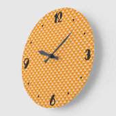 Sherbet oranje, enamel look, bestudeerd raster grote klok (Hoek)