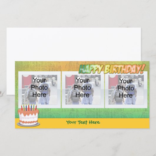 Sherbet Regenboog Gelukkige Verjaardag Fotokaarten (Voorkant / Achterkant)