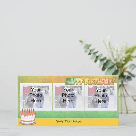 Sherbet Regenboog Gelukkige Verjaardag Fotokaarten (Staand voorkant)