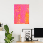'Sherbet' Roze en Gele Abstracte Kunst Poster (Thuiskantoor)