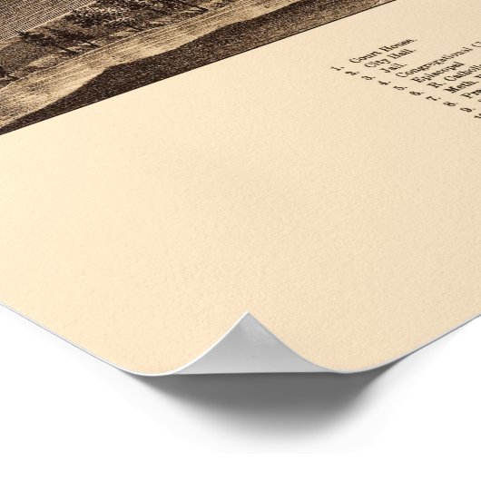 Sherbrooke, Québec, Canada Panoramic Map - 1881 Poster (Hoek)